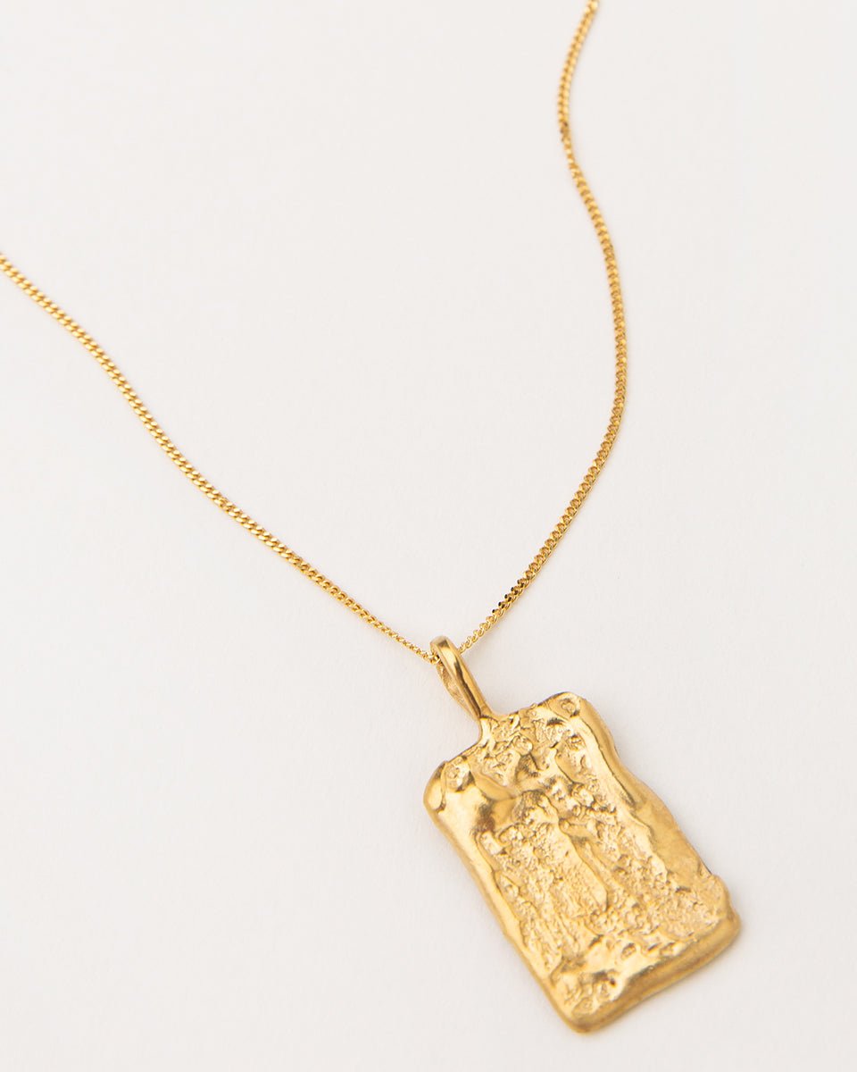 Carolina-de-Barros-Rectangle-Textured-Pendant-Sal-Necklace-18ct-Gold-Plated-Sterling-Silver 