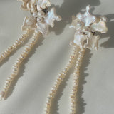 Snowflake Keshi Pearls Flower Dangle Earrings №34