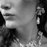 Baroque Keshi Pearl Flower Dangle Earrings №17