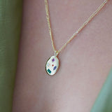 Kaleidoscope Gemstone Rainbow Necklace Gold
