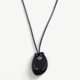 Oval Pebble Cord Necklace