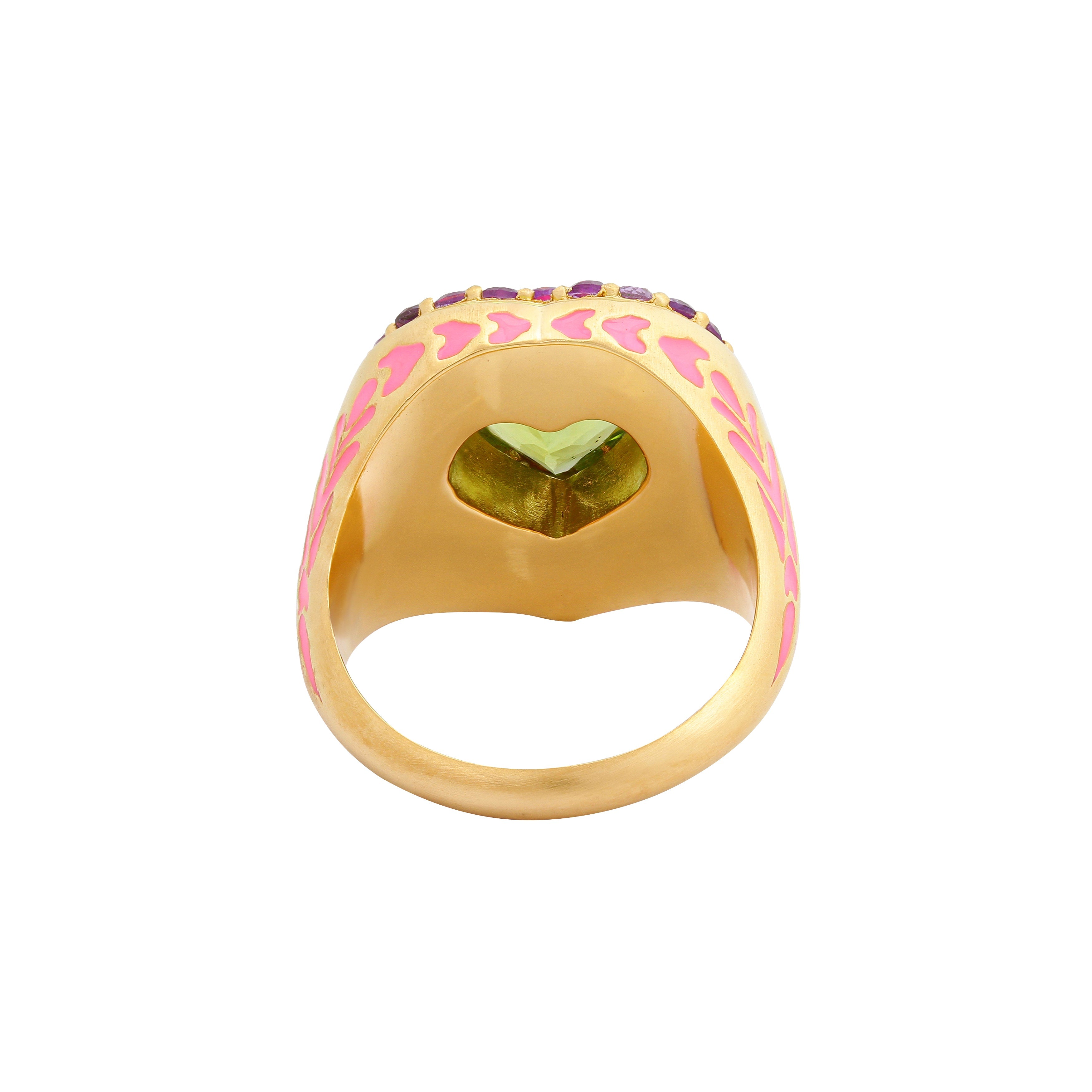 image of firework heart ring, back facing, on white background