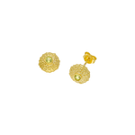 Feggeri-Ahinos-Peridot-Stud-Earrings-Green-Gemstone-Circle-Textured-Studs