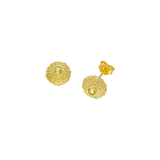 Feggeri-Ahinos-Peridot-Stud-Earrings-Green-Gemstone-Circle-Textured-Studs