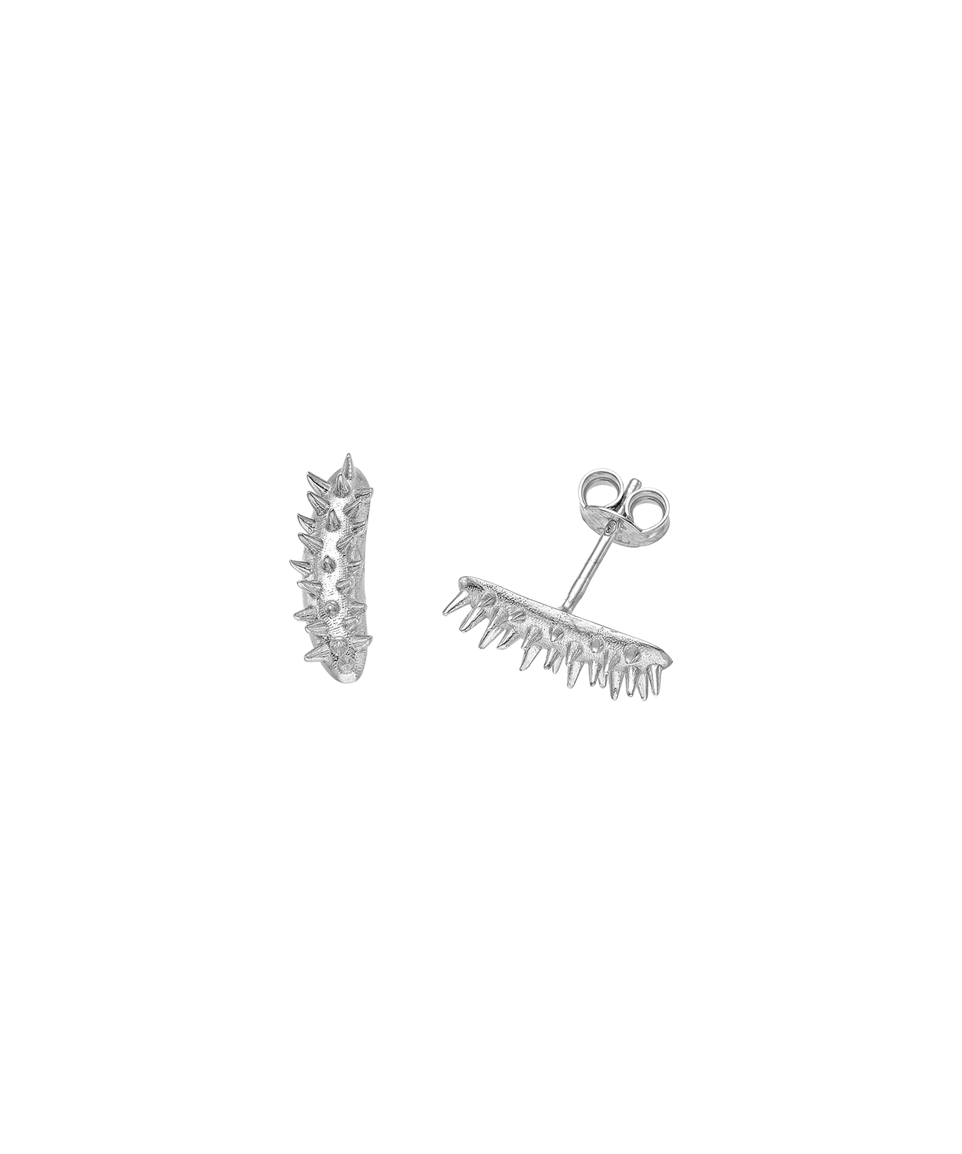 Feggeri-Ahinos-Spike-Stud-Earrings-Sterling-Silver-Long-Stacking-Earring-Bar-Shape