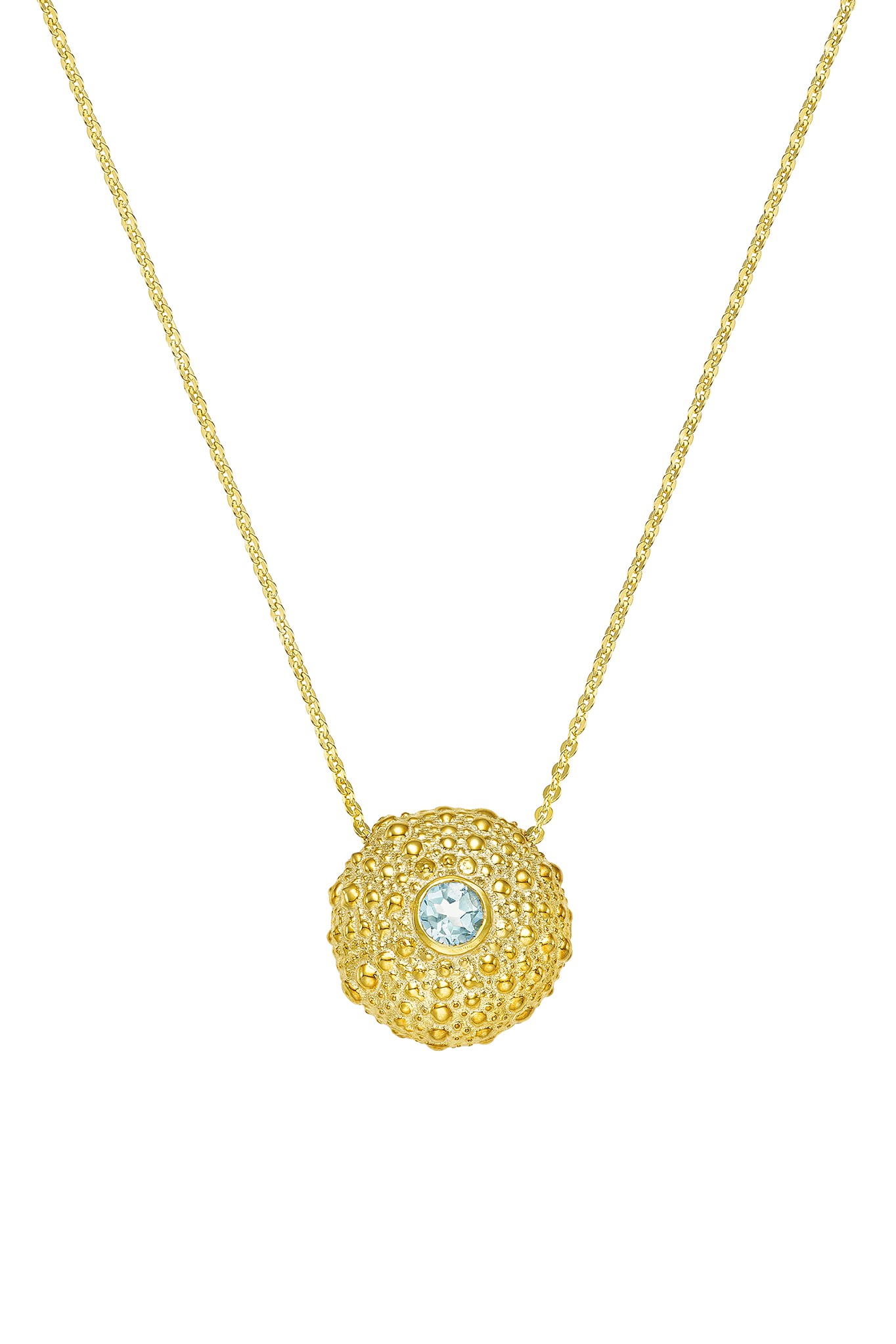 Feggeri-Ahinos-Topaz-Blue-Gemstone-Circle-Chunky-Pendant-Textured-Chain-Necklace-Gold-Vermeil