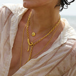 Feggeri-Ahinos-Topaz-Blue-Gemstone-Circle-Chunky-Pendant-Textured-Chain-Necklace-Gold-Vermeil