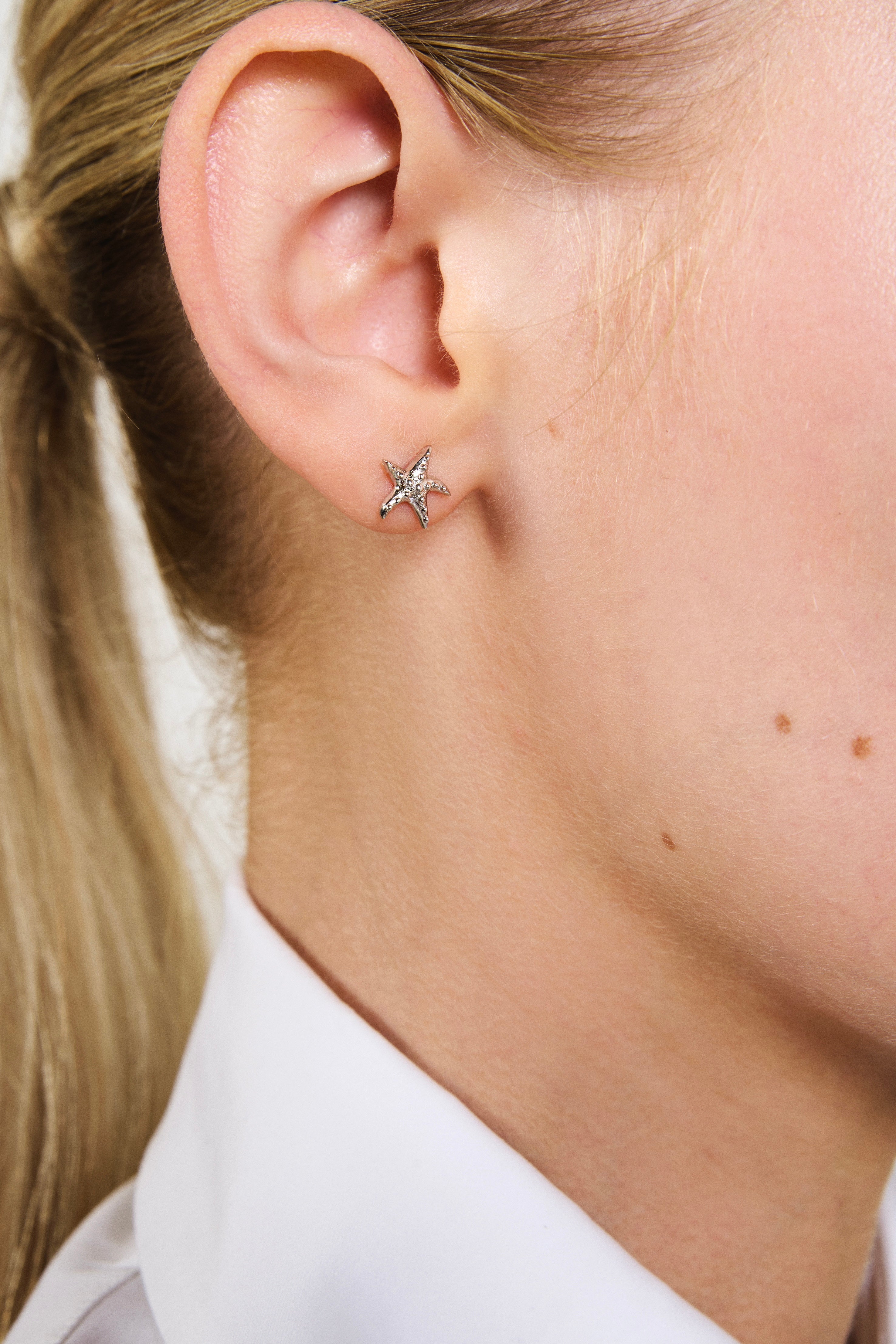Feggeri-Astra-Starfish-Star-Marine-Sealife-Aqua-Stud-Earrings-Sterling-Silver-Platinum