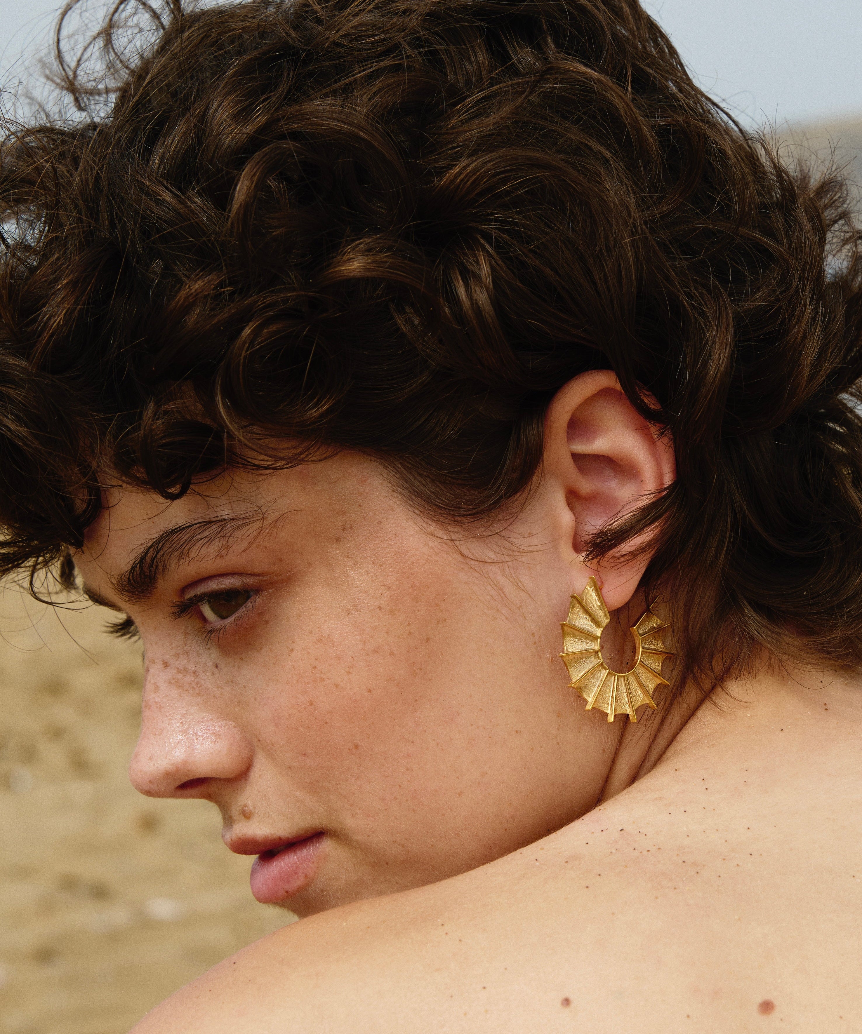 Feggeri-Ippos-Fin-Ribbed-Oversized-Scluptural-Fan-Bold-Statement-Hoop-Earrings-Hoops-Gold-Vermeil