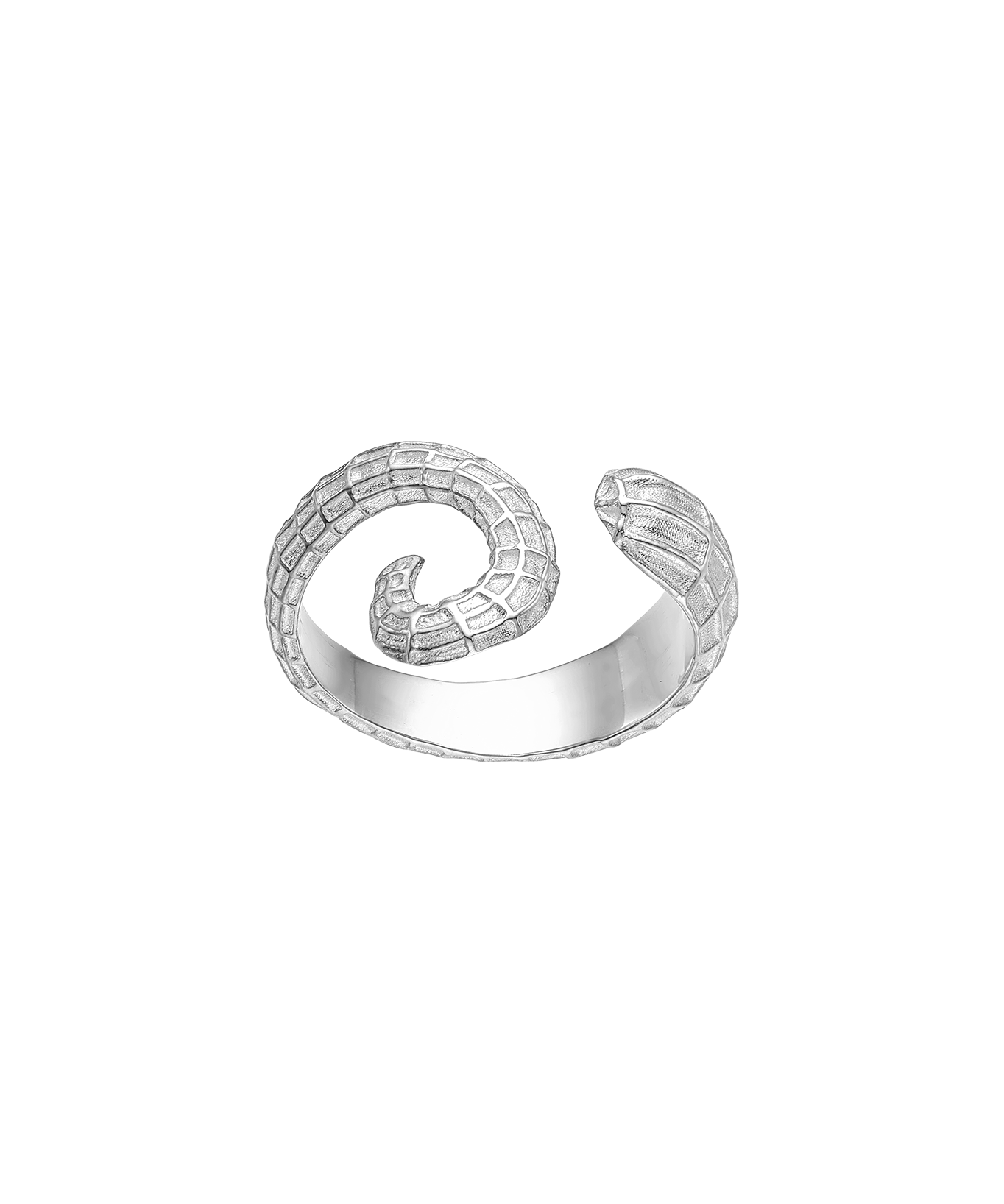 Feggeri-Ippos-Seahorse-Swirl-Tail-Ring-Statement-Cocktail-Sterling-Textured-Silver