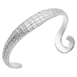 Feggeri-Ippos-Statement-Textured-90s-Arm-Cuff-Bangle-Bracelet-Swirl-Mediterrean-Coastal-Marine-Jewellery-Platinum-Plated-Sterling-Silver