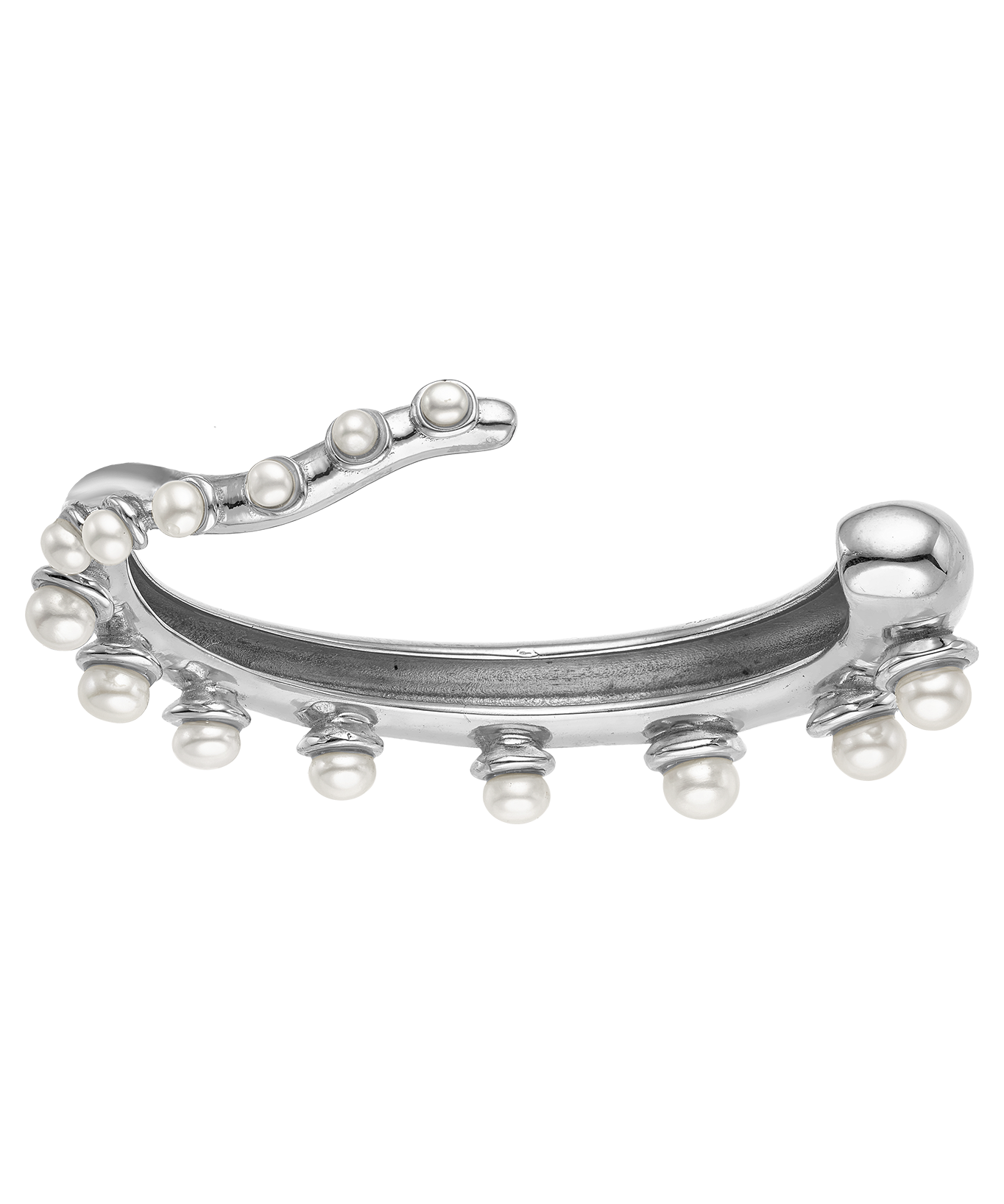 Feggeri-Okto-Cuff-Pearl-Ecrusted-sterling-Silver-statement-bangle-oversized-bracelet-octupus-marine-inspired-jewellery