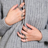 Feggeri-Psari-Ring-Silver-Platinum-Sterling-oversized-Long-thick-statement-cocktail-chunky-textured-cutout