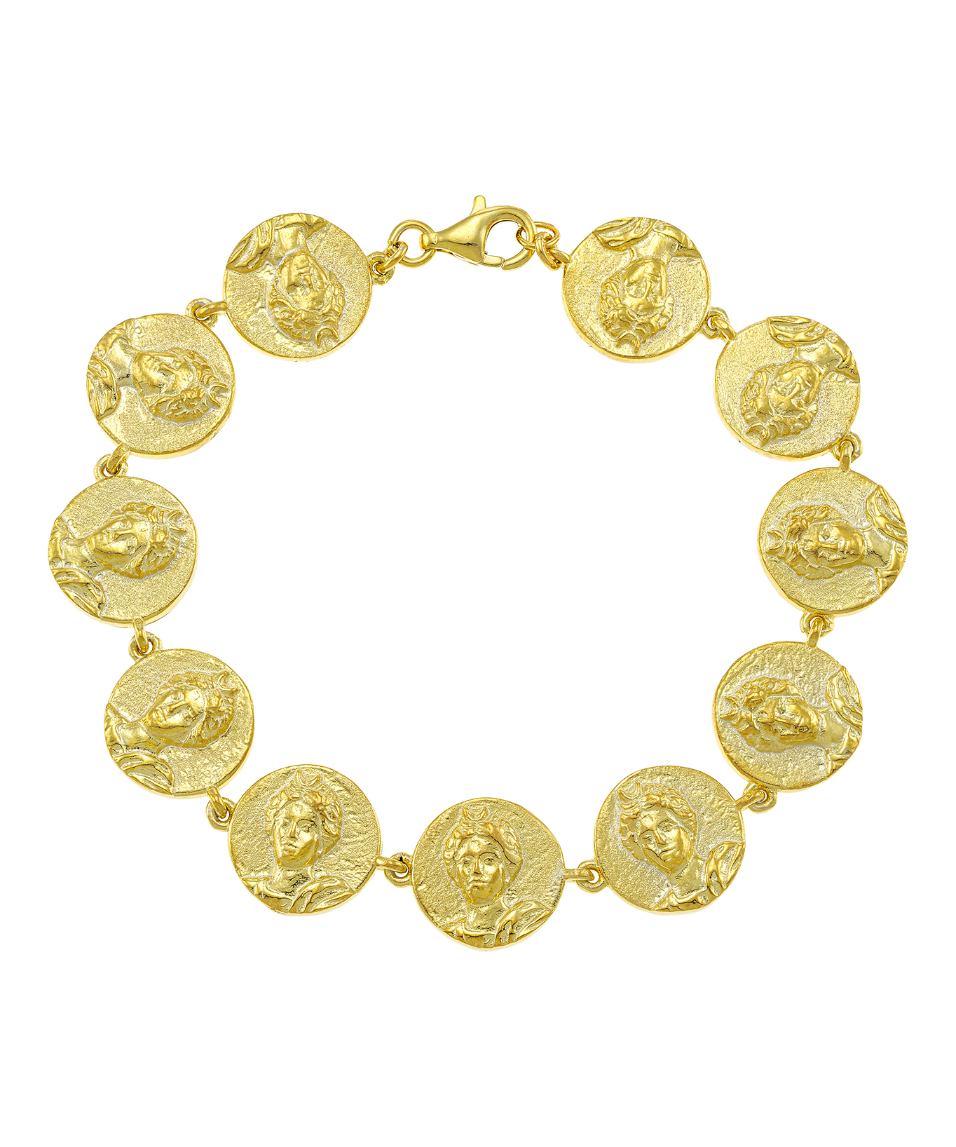 Feggeri-Selene-Anicent-Greek-Coin-Vintage-Inspired-Charm-Bracelet-Gold-Vermeil-Summer-Jewellery-Wrist-Stacking
