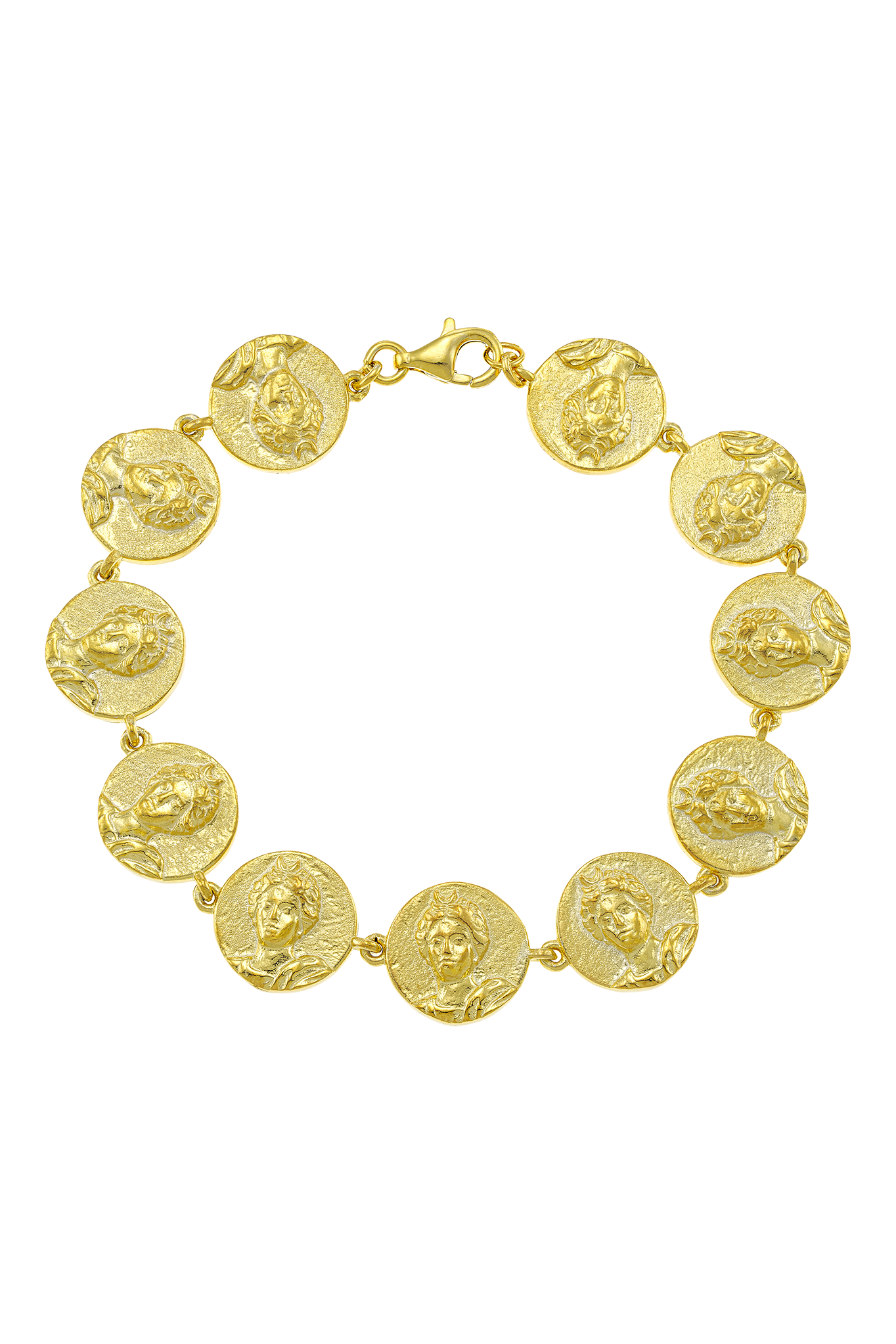 Feggeri-Selene-Anicent-Greek-Coin-Vintage-Inspired-Charm-Bracelet-Gold-Vermeil-Summer-Jewellery-Wrist-Stacking