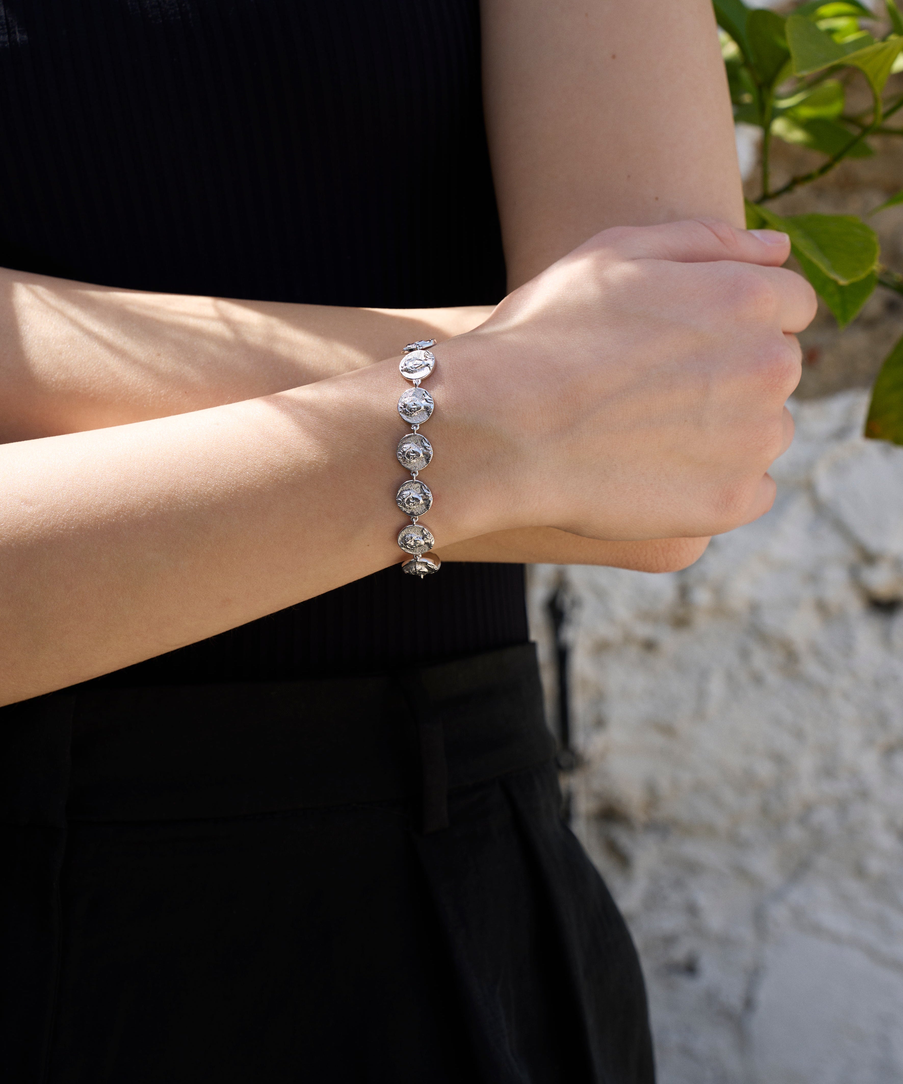 Feggeri-Selene-Charm-Coin-Bracelet-Silver