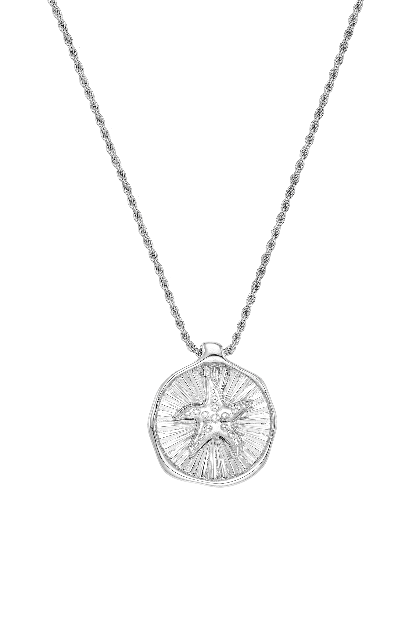 Feggeri-Starfish-Textured-Circle-Star-Chunky-Pendant-Astra-Necklace-Sterling-Silver-Chain