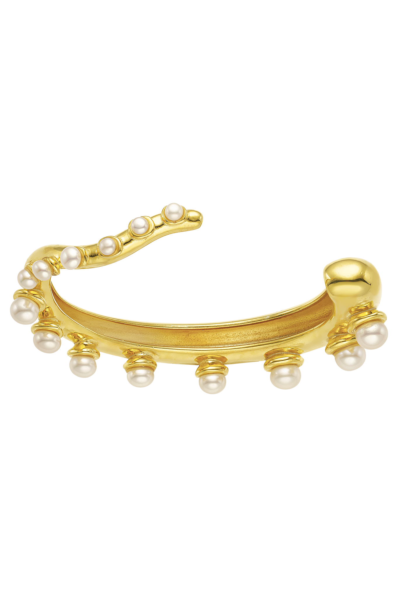 Feggeri-okto-cuff-pearl-gold-vermeil-statement-evening-bracelet-bangle-marine-mediterrean-jewellery