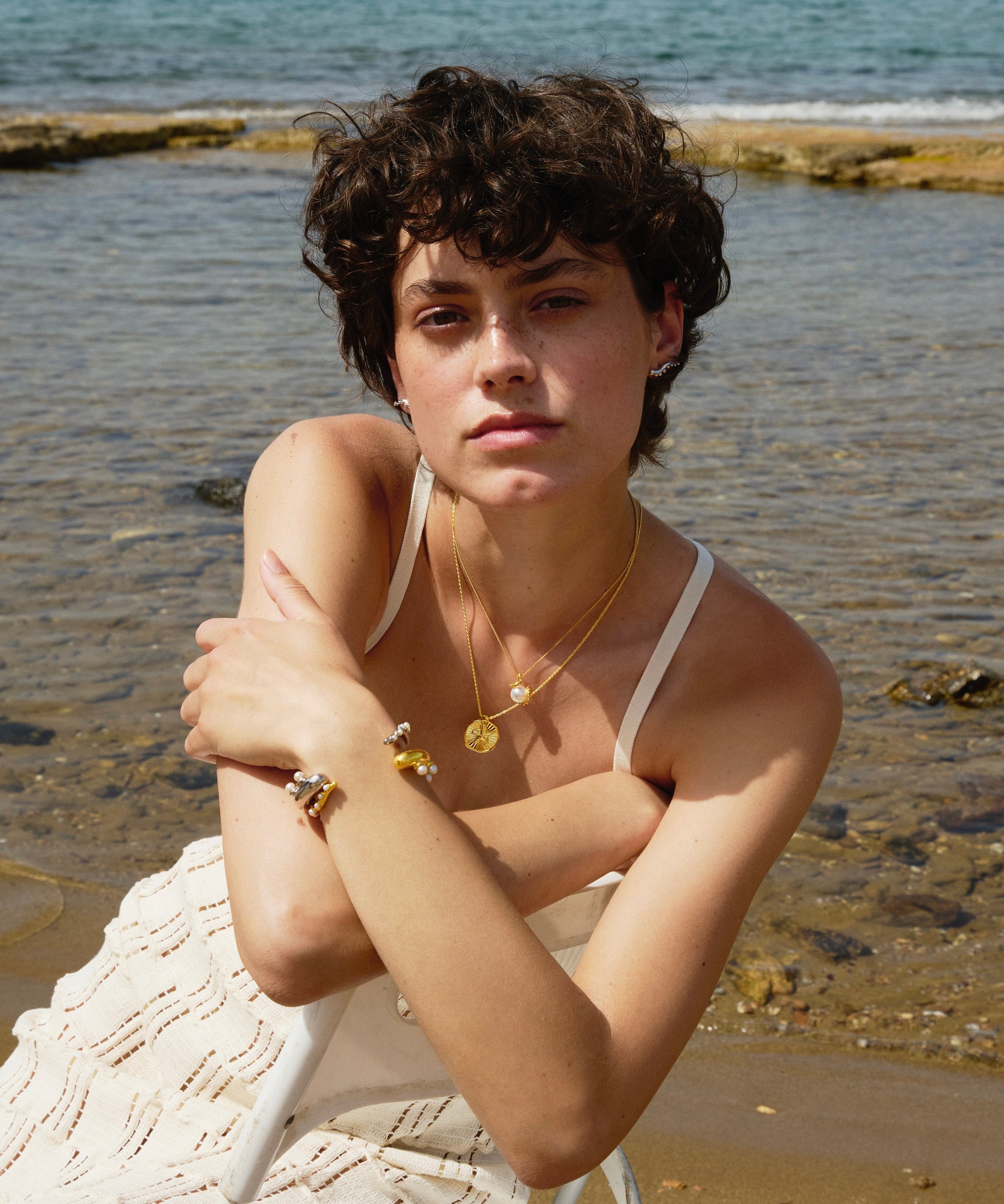 Feggeri-okto-cuff-pearl-gold-vermeil-statement-evening-bracelet-bangle-marine-mediterrean-jewellery