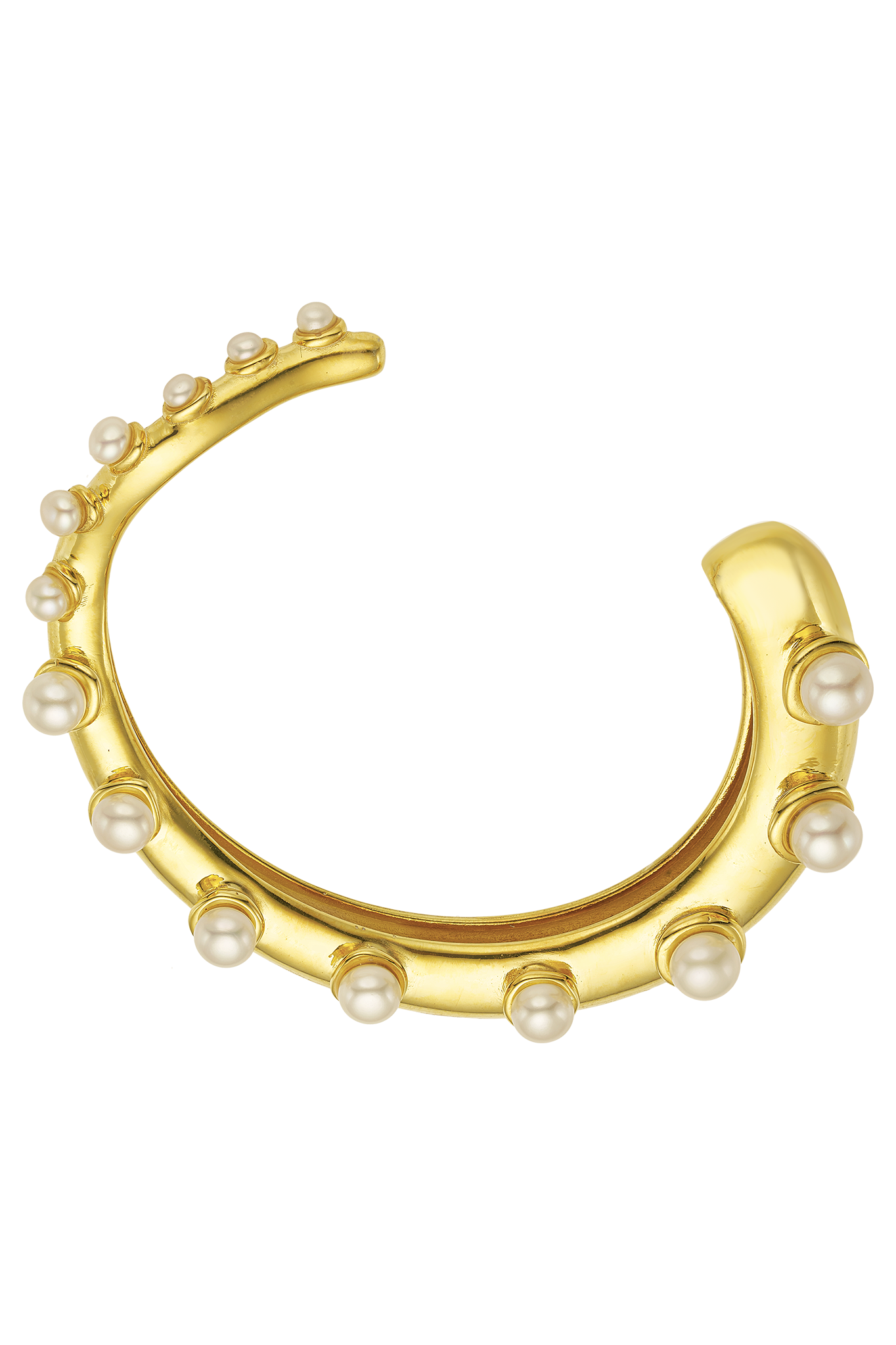 Feggeri-okto-cuff-pearl-gold-vermeil-statement-evening-bracelet-bangle-marine-mediterrean-jewellery
