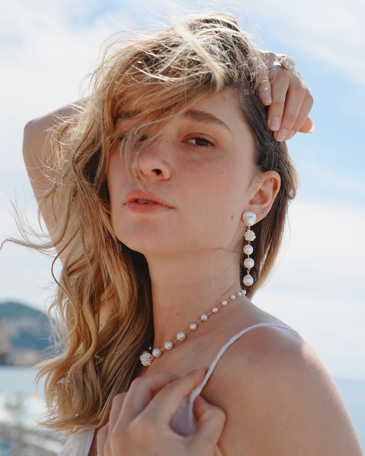 Flower-Hydrangea-Multi-Drop-Earrings-Freshwater-Pearls-Pearl-beaded-statement-drop-earrings-bead-cool-pearls-cherie-jewels-wedding-occasion-holiday-jewellery