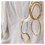 Frances-Kirk-Asymmetric-Knot-Drop-Hoops-Hoop-Loop-Dangle-90s-Boho-Hammered-Textured-Earrings-Gold-Filled-Sterling-Silver