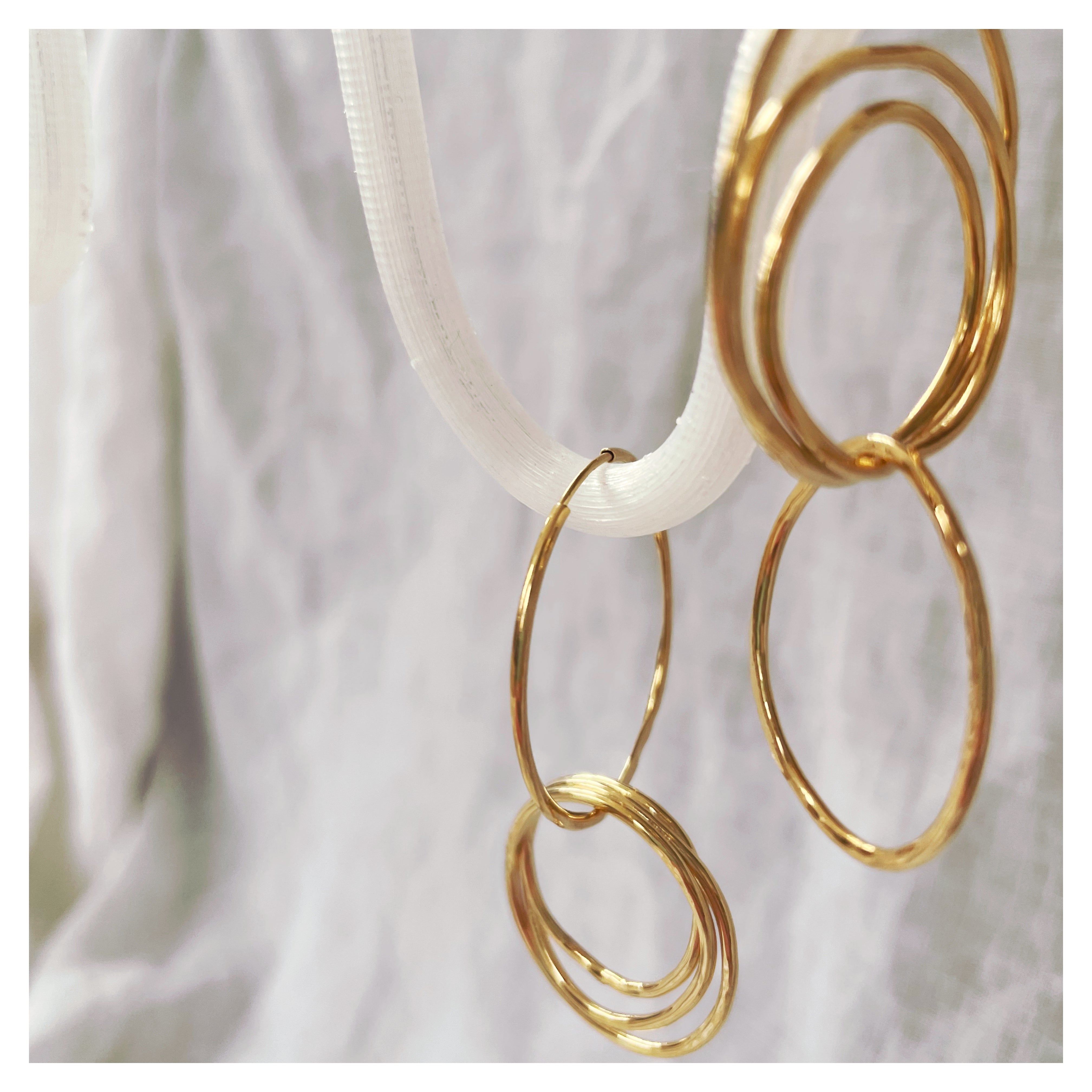 Frances-Kirk-Asymmetric-Knot-Drop-Hoops-Hoop-Loop-Dangle-90s-Boho-Hammered-Textured-Earrings-Gold-Filled-Sterling-Silver