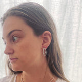 Frances-Kirk-Boho-Asymmetric-Knot-Drop-Studs-90s-Textured-Loop-Hoop-Odd-Earrings-Sterling-Silver-Gold-Filled
