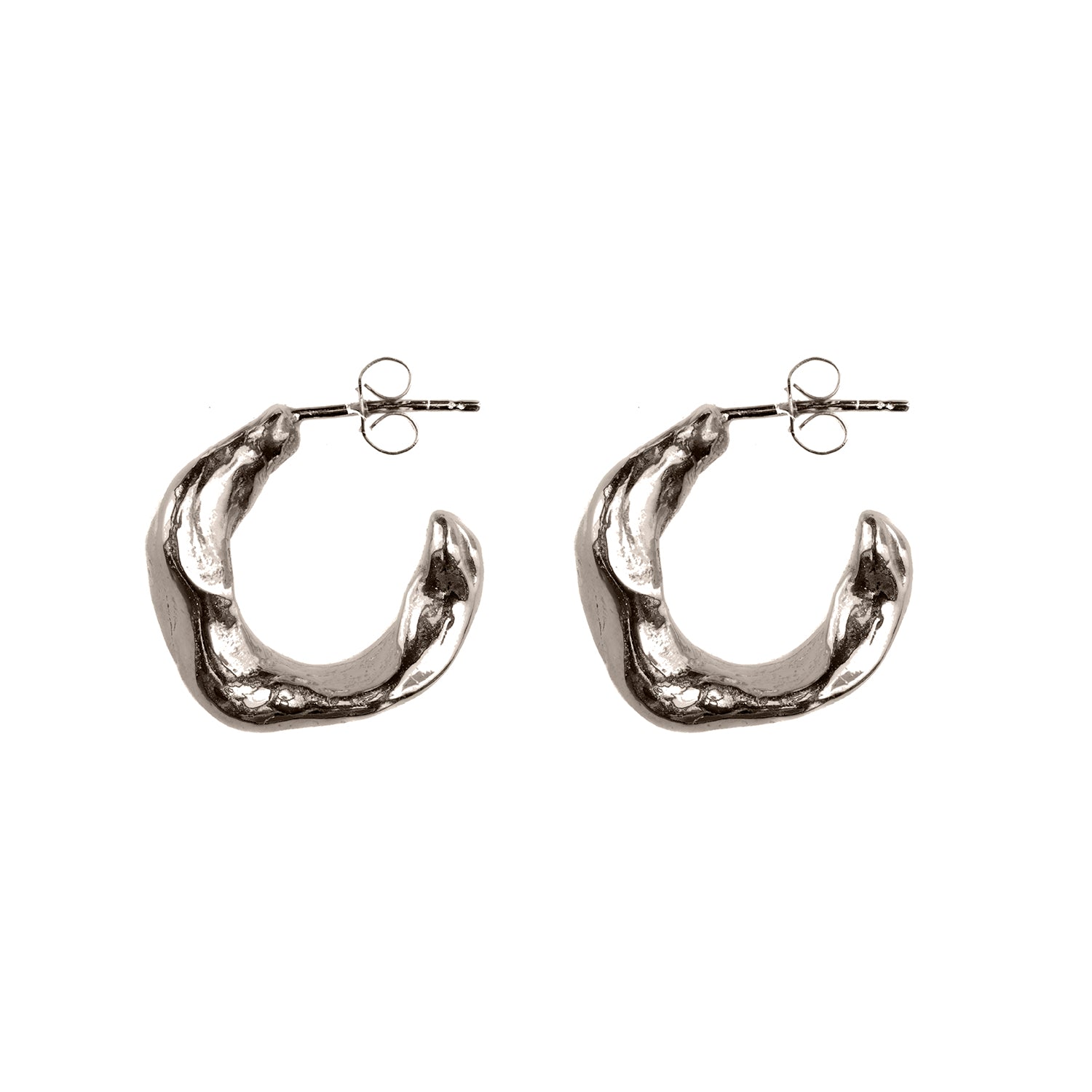 Frances-Kirk-Crescent-Beeswax-Hoops-Chunky-Textured-Molten-Hoop-Earrings-Gold-Vermeil-Sterling-Silver
