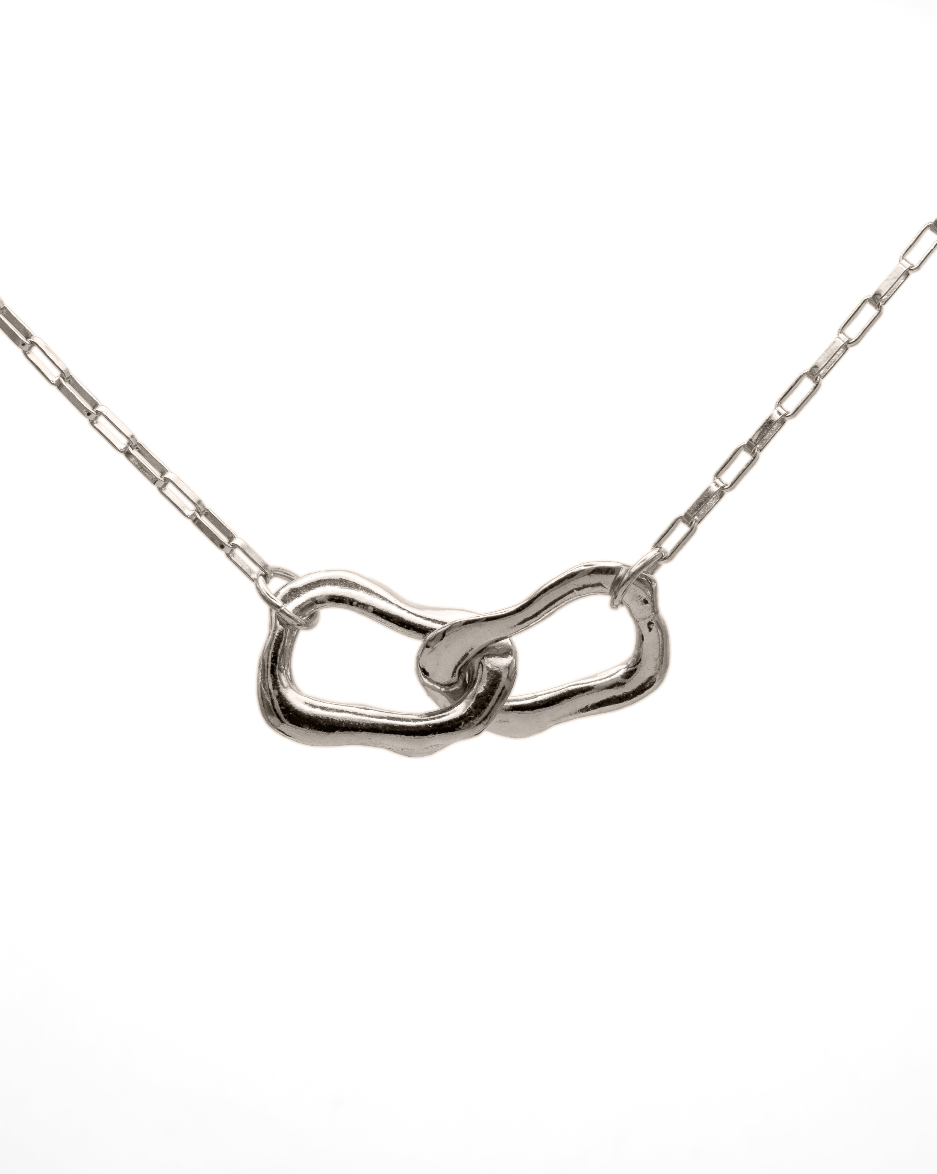 Frances-Kirk-Curve-Double-Link-Hoop-Loop-Oval-Interlocking-Pendant-Chunky-Rectangle-Chocker-Chain-Necklace-Gold-Vermeil-Sterling-Silver