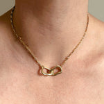 Frances-Kirk-Curve-Double-Link-Hoop-Loop-Oval-Interlocking-Pendant-Chunky-Rectangle-Chocker-Chain-Necklace-Gold-Vermeil-Sterling-Silver