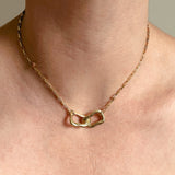 Frances-Kirk-Curve-Double-Link-Hoop-Loop-Oval-Interlocking-Pendant-Chunky-Rectangle-Chocker-Chain-Necklace-Gold-Vermeil-Sterling-Silver