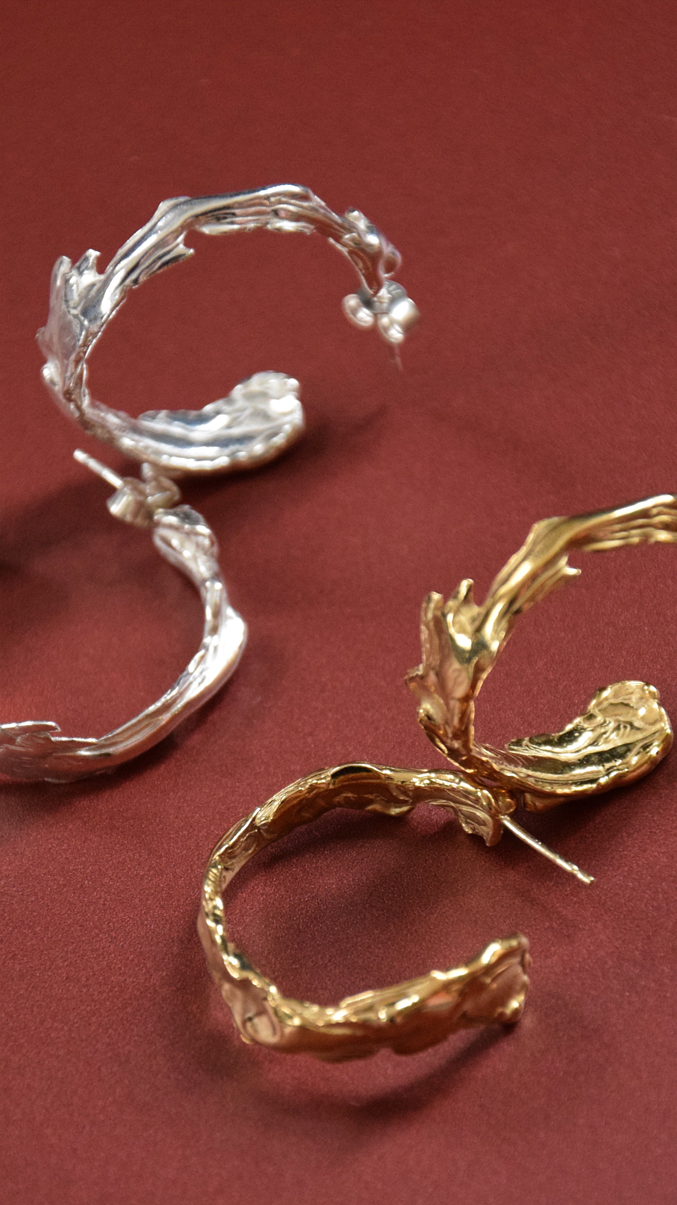 Frances-Kirk-Fluid-Fire-Hoops-Oversized-Large-Hoop-Earrings-Hoop-Molten-Textured-Hammered-Sterling-Silver-Gold-vermeil