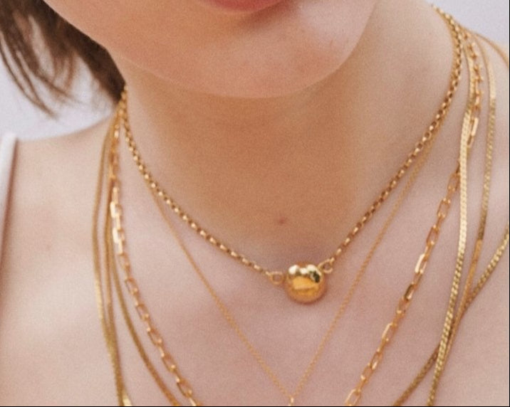 Frances-Kirk-Lunar-Choker-Ball-Sphere-Moon-Pendant-Chain-Necklace-Gold-Vermeil-Sterling-Silver