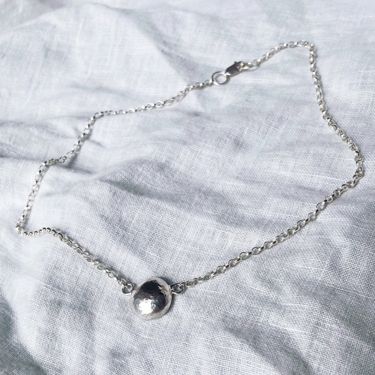 Frances-Kirk-Lunar-Choker-Ball-Sphere-Moon-Pendant-Chain-Necklace-Gold-Vermeil-Sterling-Silver