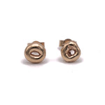 Frances-Kirk-Mini-Molten-Donut-Round-Curcle-Hoop-Studs-Earrings-Stud-Solid-Gold