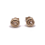 Frances-Kirk-Mini-Molten-Donut-Round-Curcle-Hoop-Studs-Earrings-Stud-Solid-Gold