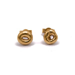 Frances-Kirk-Mini-Molten-Donut-Round-Curcle-Hoop-Studs-Earrings-Stud-Solid-Gold