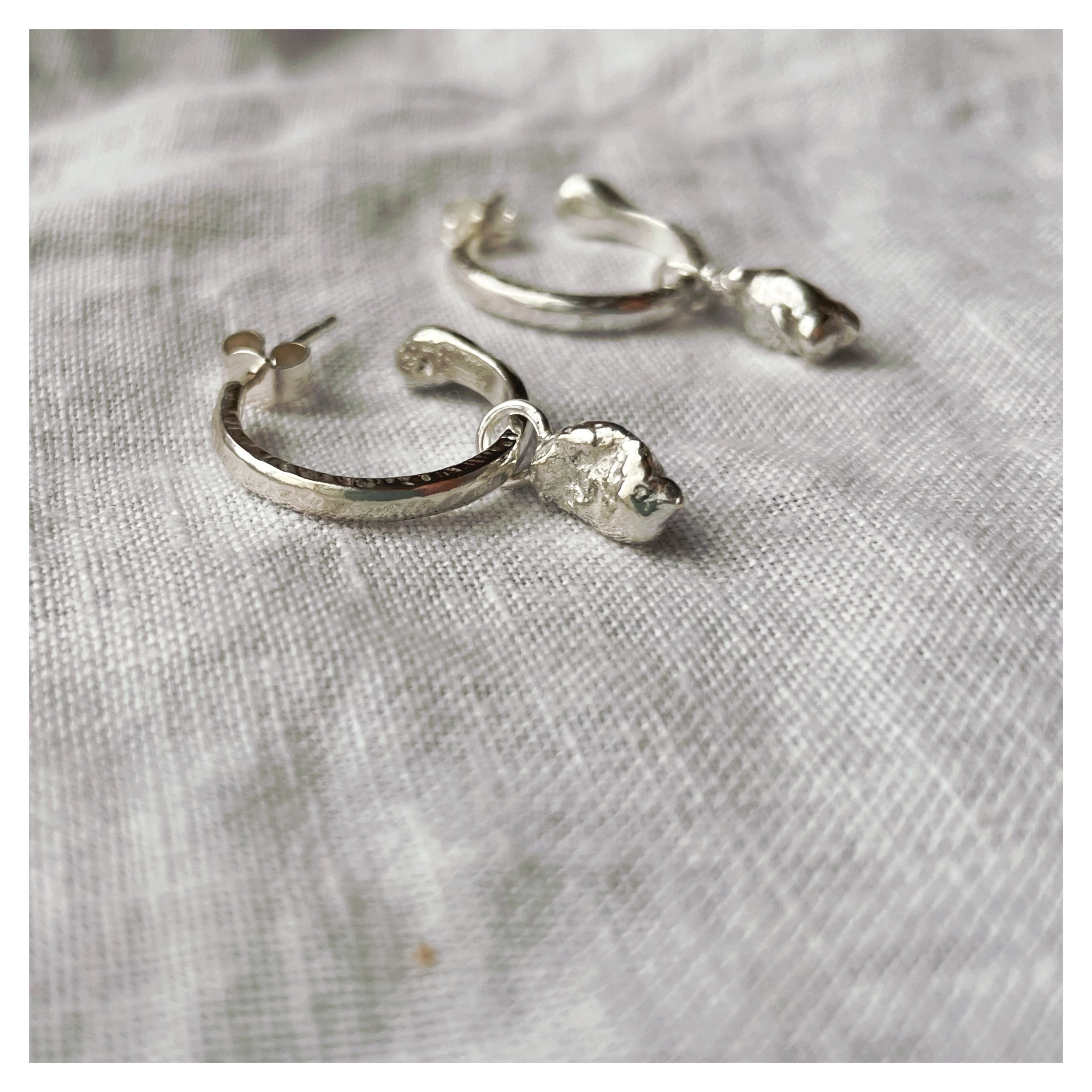 Frances-Kirk-Mini-Nugget-Hoop-Pendant-Drop-Huggies-Hoop-Earrings-Sterling-Silver