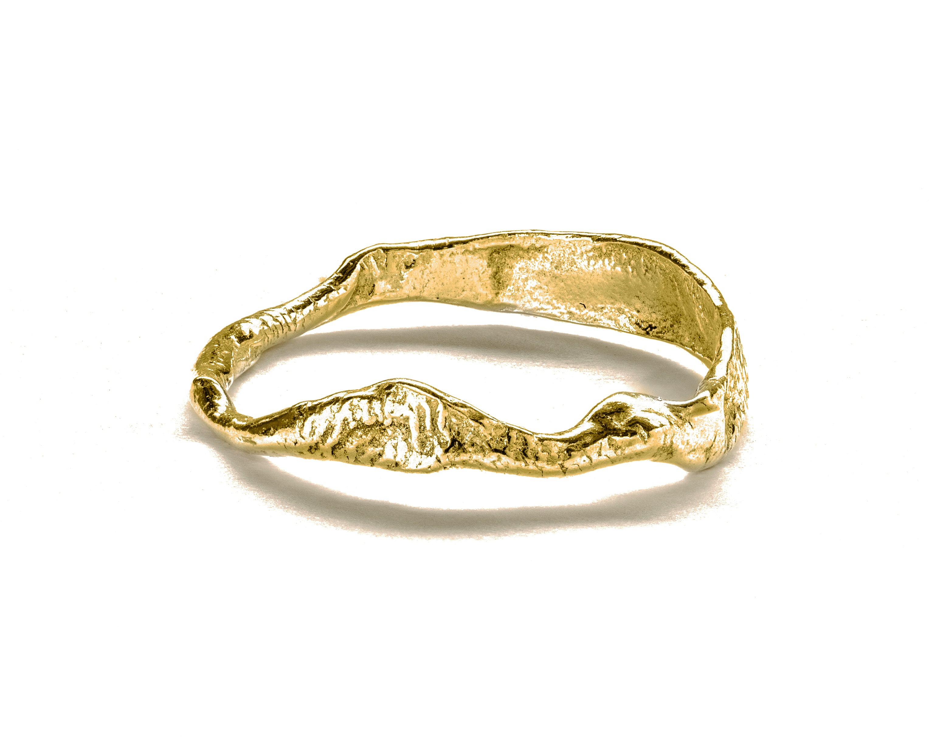 Frances-Kirk-Molten-stacking-rings-9-carat-gold-ring-set-textured-molten-bands-sterling-Silver