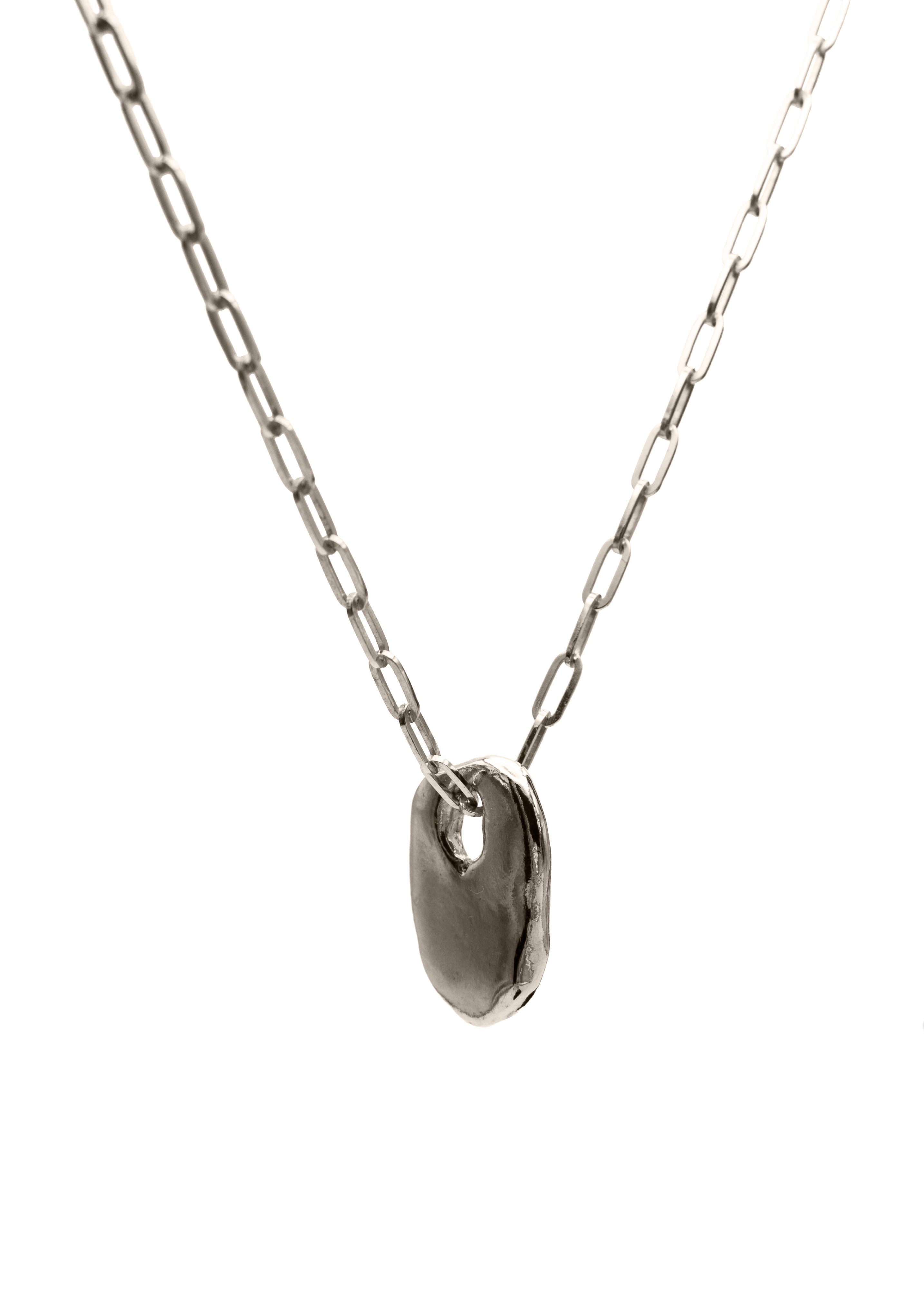 Frances-Kirk-Talisman-Pendant-Necklace-Gold-Vermeil-Sterling-Silver-Chunky-Chain-Textured-Oval-Hoop-Disc
