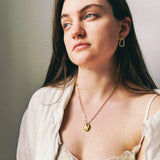 Frances-Kirk-Talisman-Pendant-Necklace-Gold-Vermeil-Sterling-Silver-Chunky-Chain-Textured-Oval-Hoop-Disc