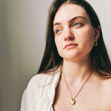 Frances-Kirk-Talisman-Pendant-Necklace-Gold-Vermeil-Sterling-Silver-Chunky-Chain-Textured-Oval-Hoop-Disc