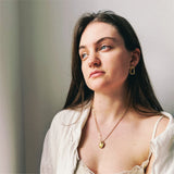 Frances-Kirk-Talisman-Pendant-Necklace-Gold-Vermeil-Sterling-Silver-Chunky-Chain-Textured-Oval-Hoop-Disc