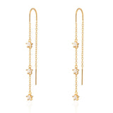 Gold-Sparkling-Star-Threader-Drop-Earrings-Scream-Pretty-dangle-Chain-statement-diamond-cubic-zirconia-party-evening-style