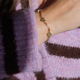 Retro Gemstone Charm Bracelet