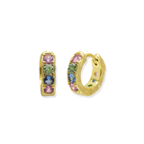 Pastel Stone Textured Hoop Earrings