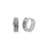 Pastel Stone Textured Hoop Earrings