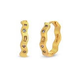 Pastel Jewelled Wiggle Hoop Earrings