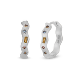 Pastel Jewelled Wiggle Hoop Earrings